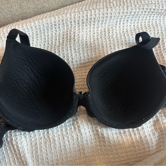 Victoria’s Secret Dream Angels Perfect Coverage lace bra 32DD black VS padded - Picture 7 of 9